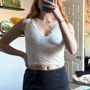 White lace tank top